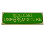 Vespa Green 6% Fuel Mixture Sticker 60 x 20mm