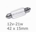 12v-21w Festoon Bulb 42 x 15mm