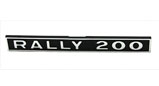 Vespa RALLY 200  Rear Frame Badge Black & Silver Italian