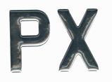 PX Chrome Effect Domed Symbols 80 x 50mm