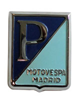 Motovespa Madrid Metal Shield Badge 47 x 37mm